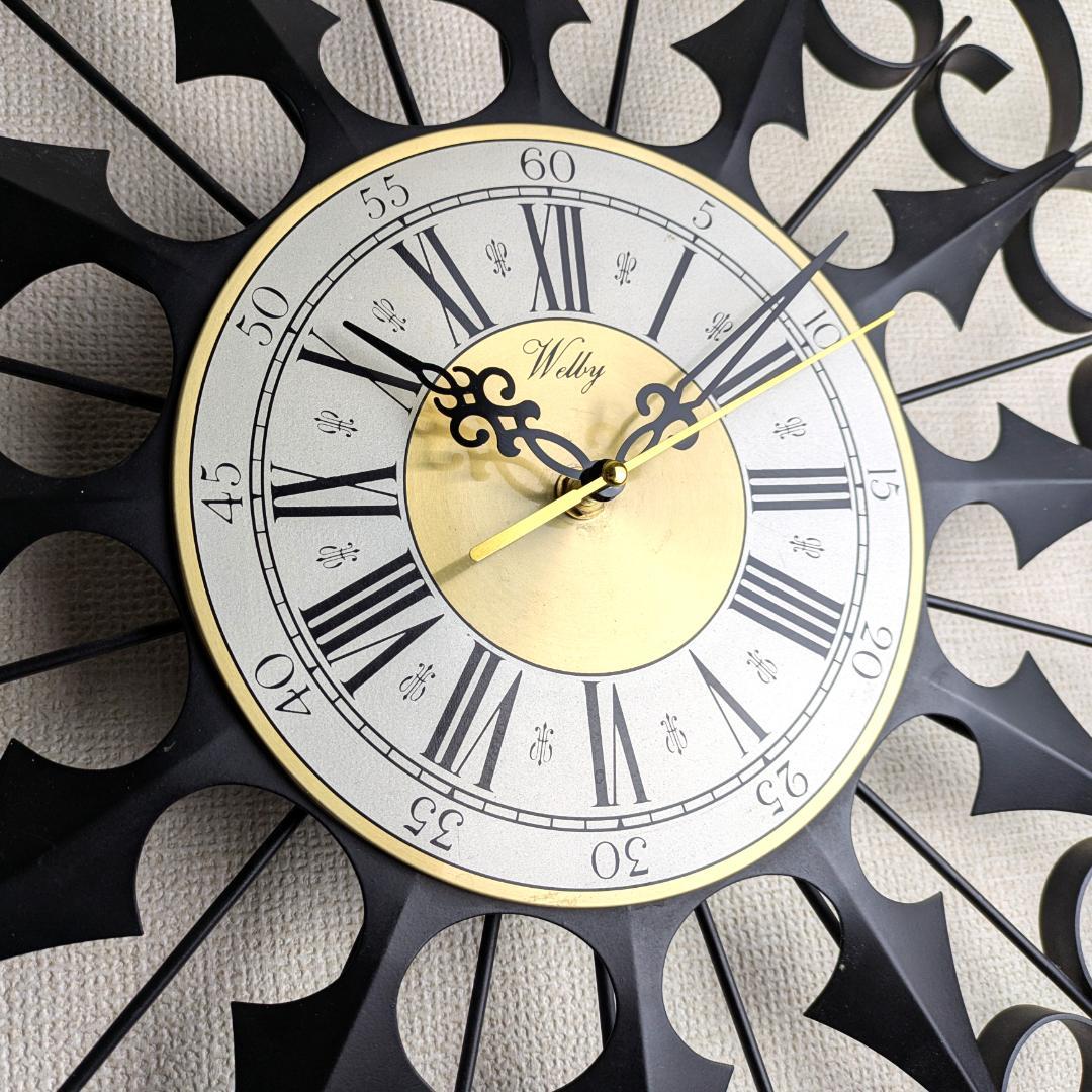 Welby メタルサンバースト ビンテージ掛時計 50s60s頃62cm MCM