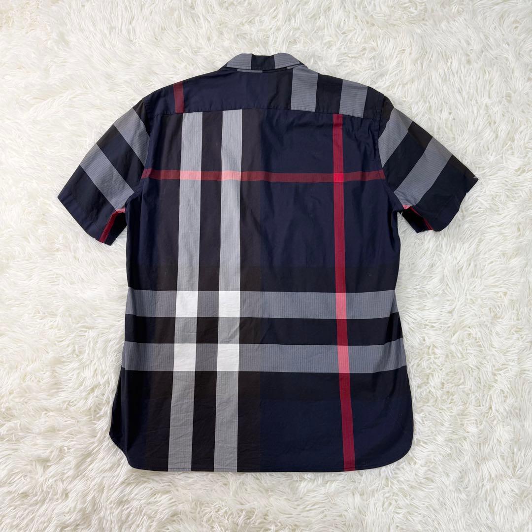 BURBERRY バーバリー ノバチェック 半袖シャツ ネイビー XLサイズ