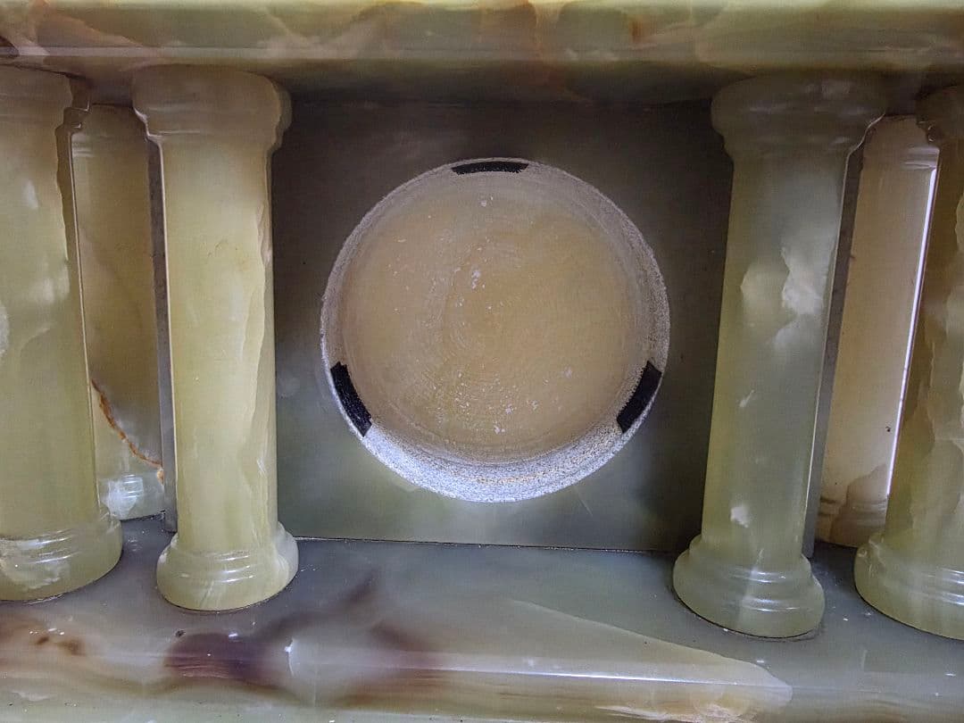 オニキス製クォーツ置時計アンティーク 日本製 インテリア　大理石