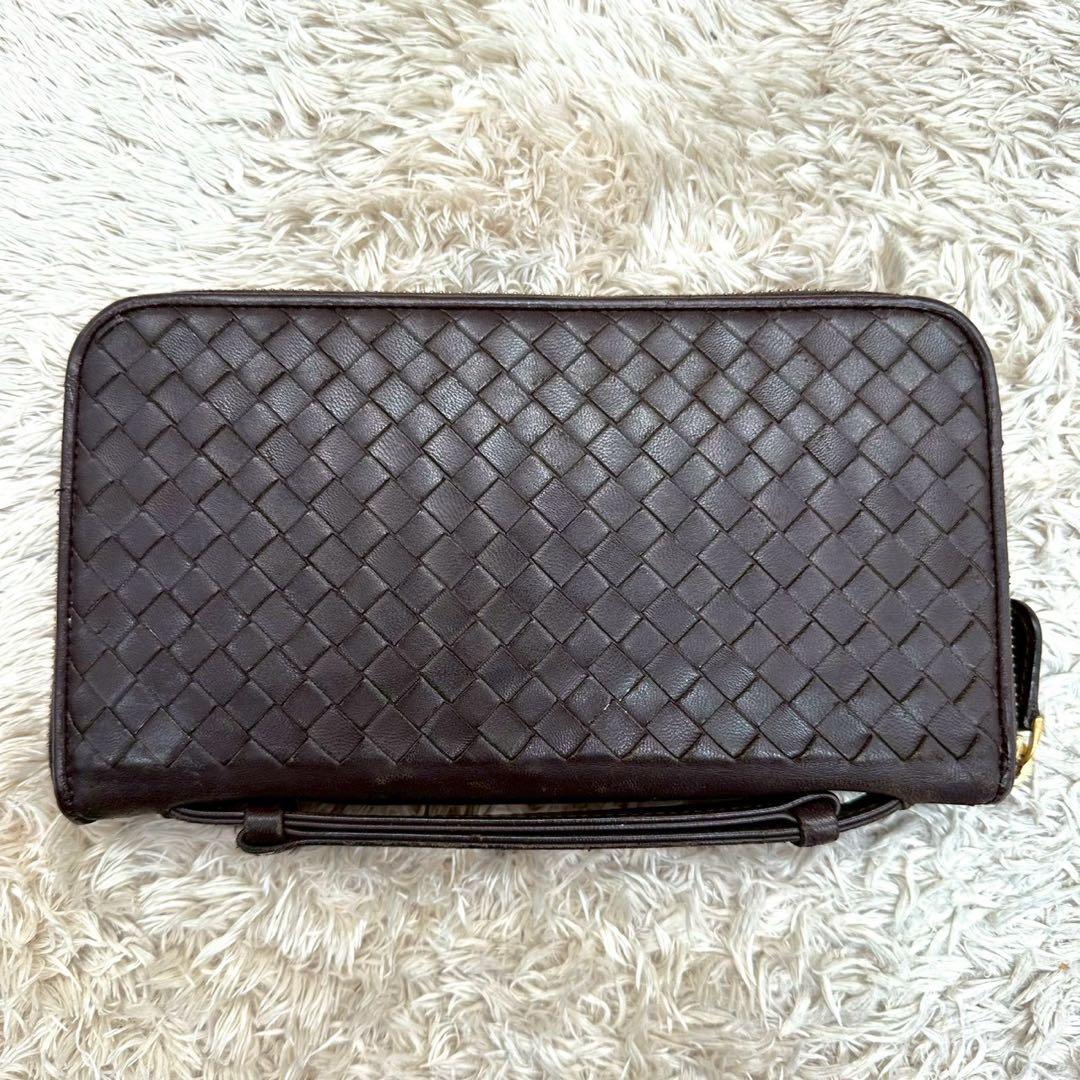 【美品】BOTTEGA VENETA オーガナイザー ブラウン イントレチャート