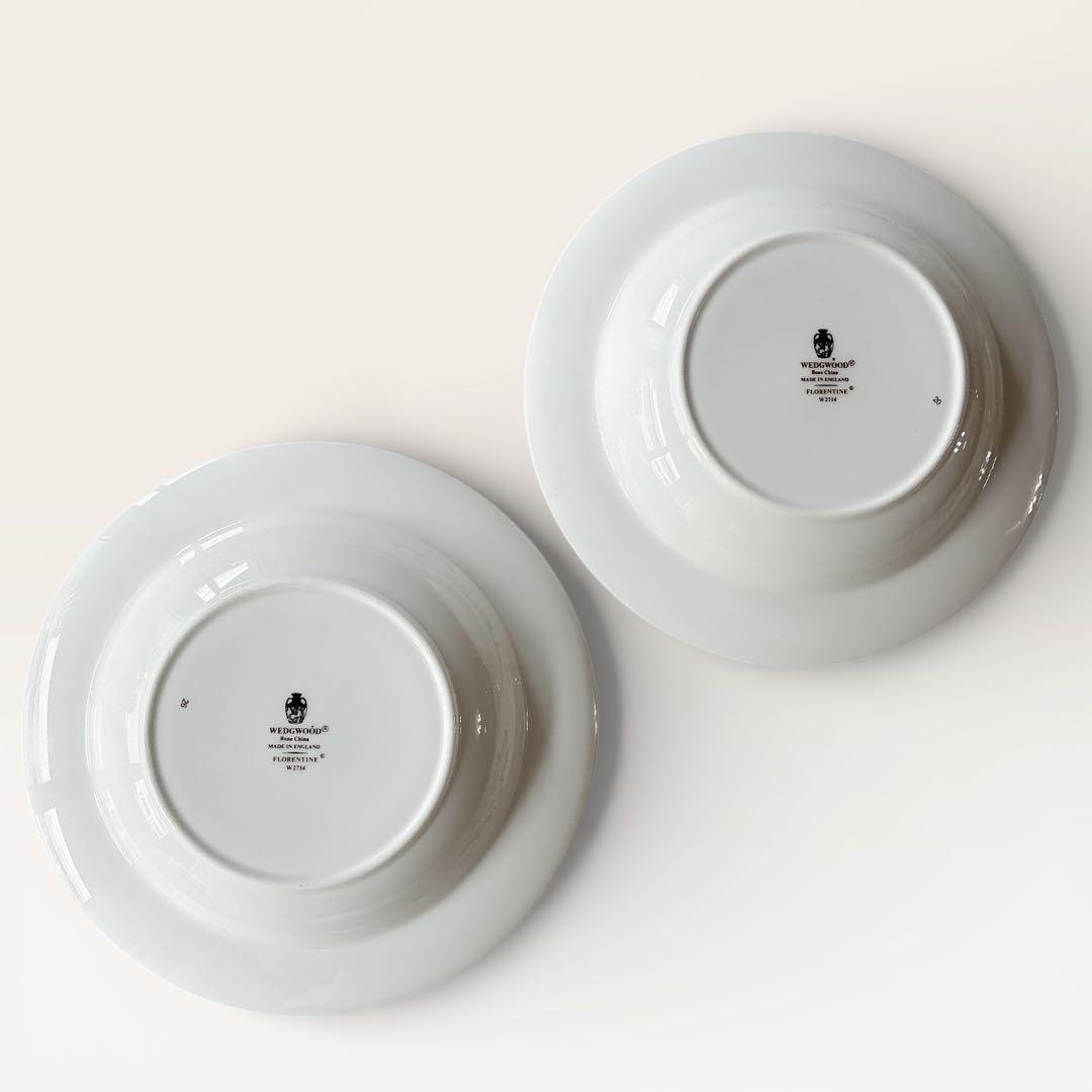 未使用❤️黒壺❤️ウェッジウッド❤️フロレンティーンターコイズ❤️スープ　パスタ皿　ペア