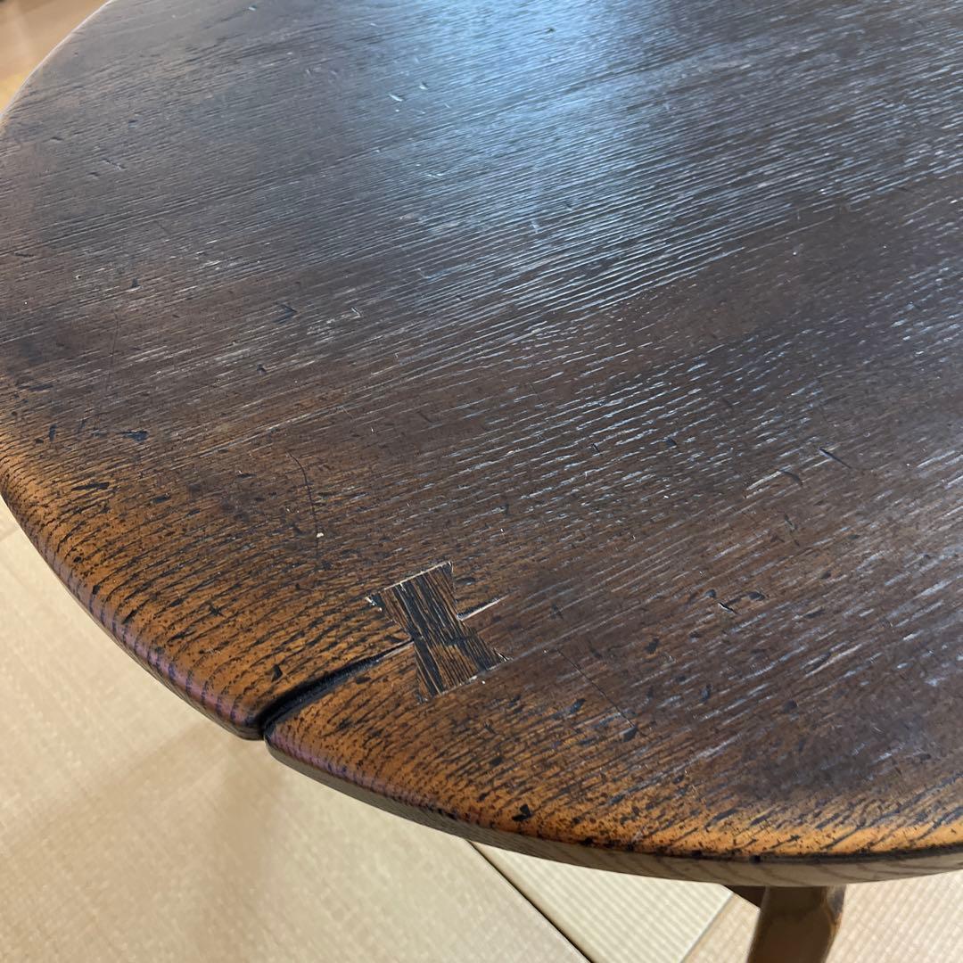 最高級飛騨家具プロヴィンシャル円形テーブル下部棚付き 定価20万以上→格安！