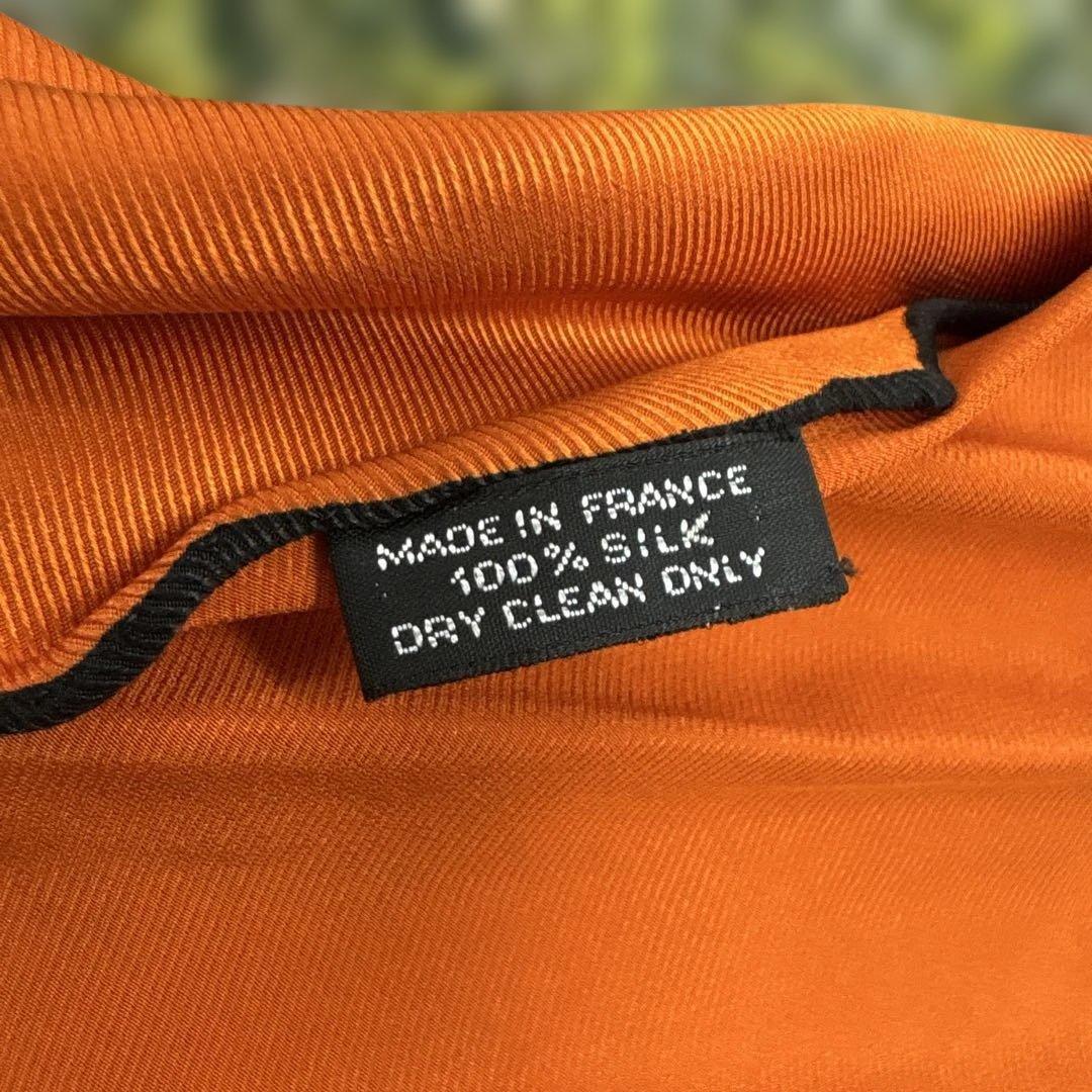 h*e様 HERMES オレンジ スカーフ