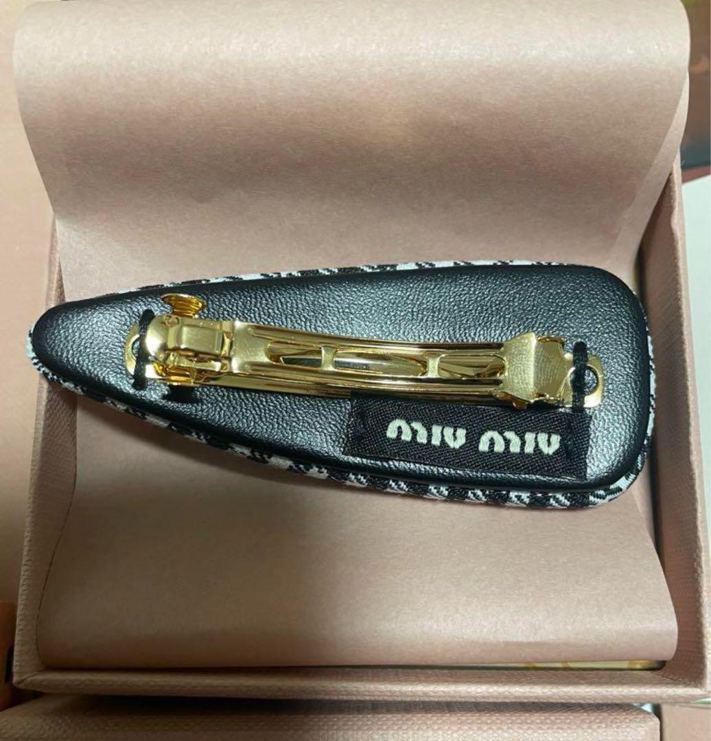 ミュウミュウ　ギンガムチェック　ヘアピン　ヘアクリップ　 MIUMIU