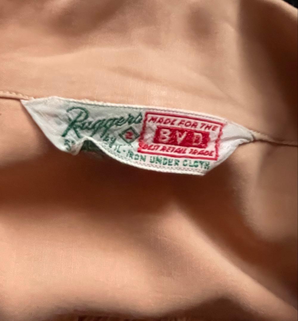 40's Ruggers BVD レーヨンシャツ サーモンピンク