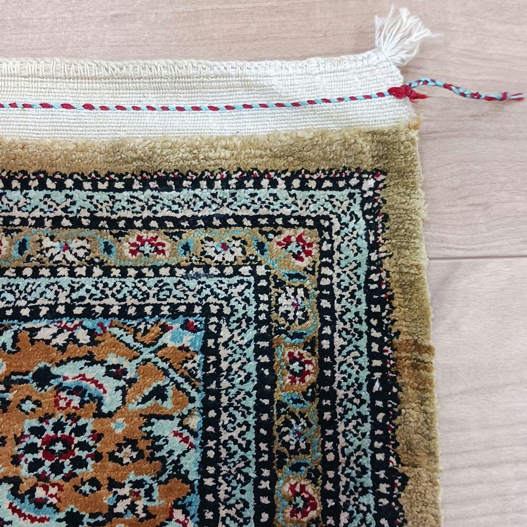 Y3346 高級ペルシャ絨毯 イラン シルク100% 手織り72万ノット