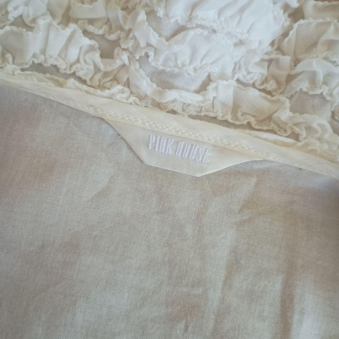 PINKHOUSE　純白　ピコフリルいっぱい　ブラウス