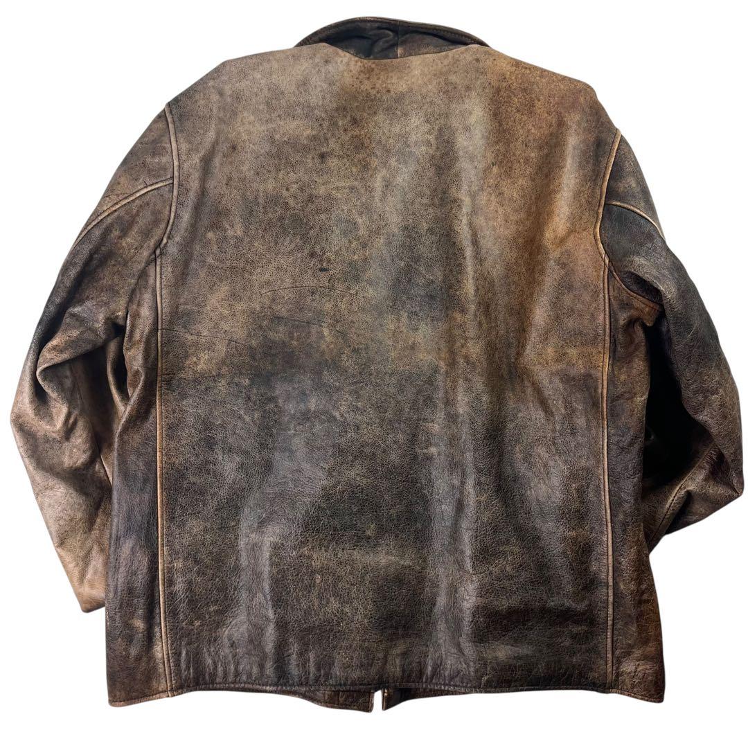 ウィンドアーマー レザージャケット XLサイズ ヴィンテージ ブラウン