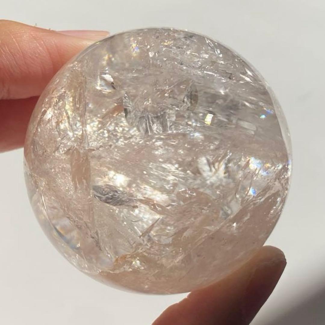 透明度◎ 虹入り ピンクアゼツライト スフィア 天然石 パワーストーン