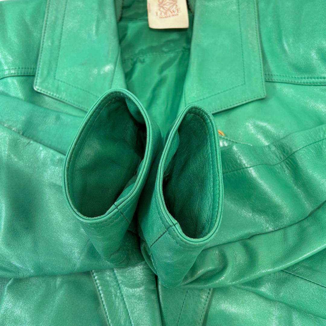 Vintage LOEWE ナッパレザー ジャケット 42サイズ グリーン
