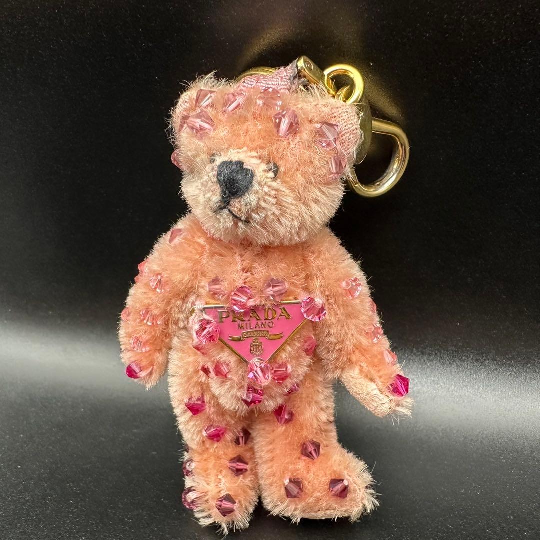 美品✨　PRADA　プラダ　キーホルダー　チャーム　熊　クマ　1324