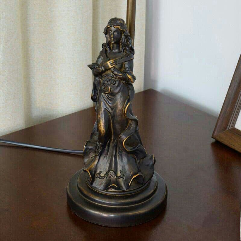 ティファニースタイルテーブルランプ電気スタンドガラスランプシ \r トンボ女神6