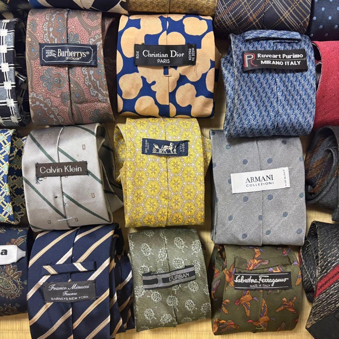 ハイブランドネクタイ 50本セット 全てシルク エルメス バーバリー まとめ売り