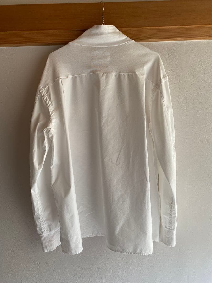 sacai サカイ 22ss モックネック ドッキング シャツプルオーバー 白