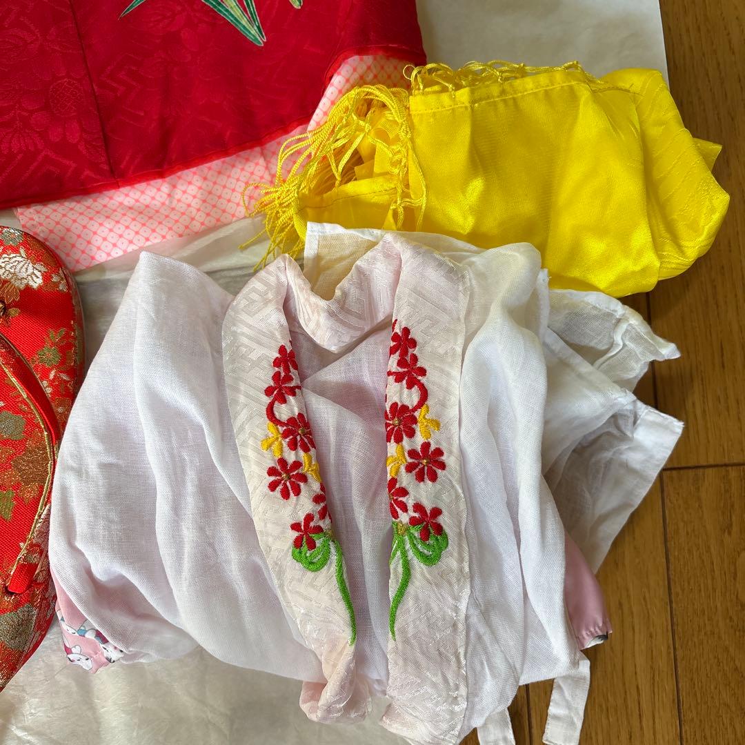 七五三用青赤グラデーション衣装7歳女の子