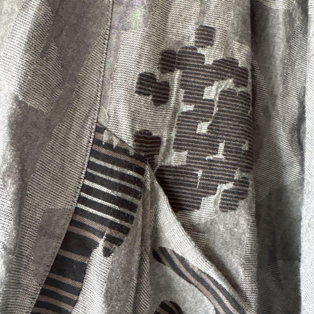 慈雨 ジウ センソユニコ 幾何学柄　ジャガード　変形ロングスカート　グレー　40