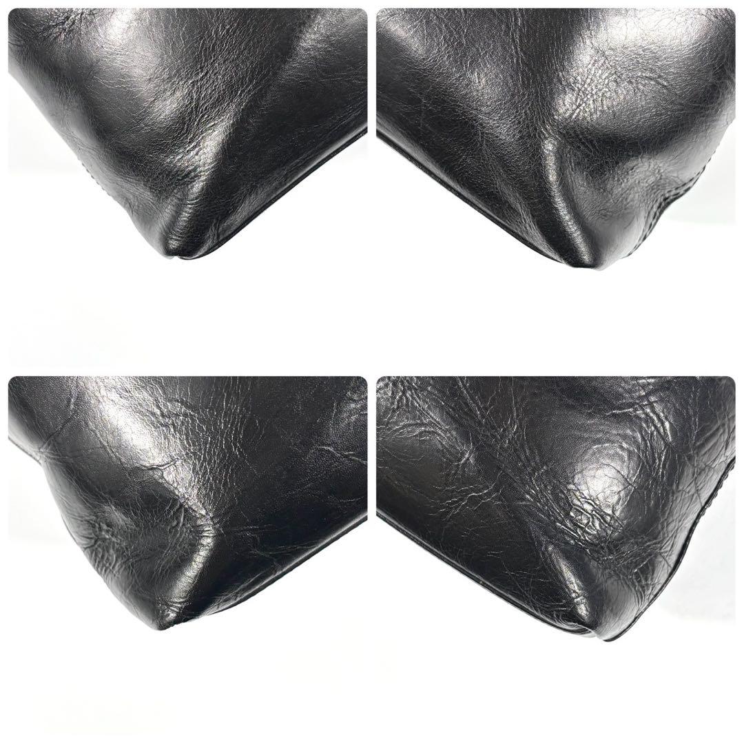 ✨美品✨アニアリ トートバッグ A4可 肩掛け キーリング カモフラ 本革 黒