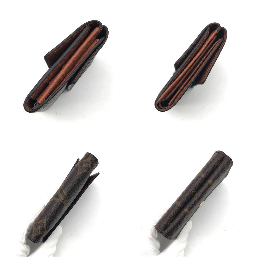 ルイヴィトン ブラウン モノグラム 三つ折り財布 ポルトモネビエカルトクレディ