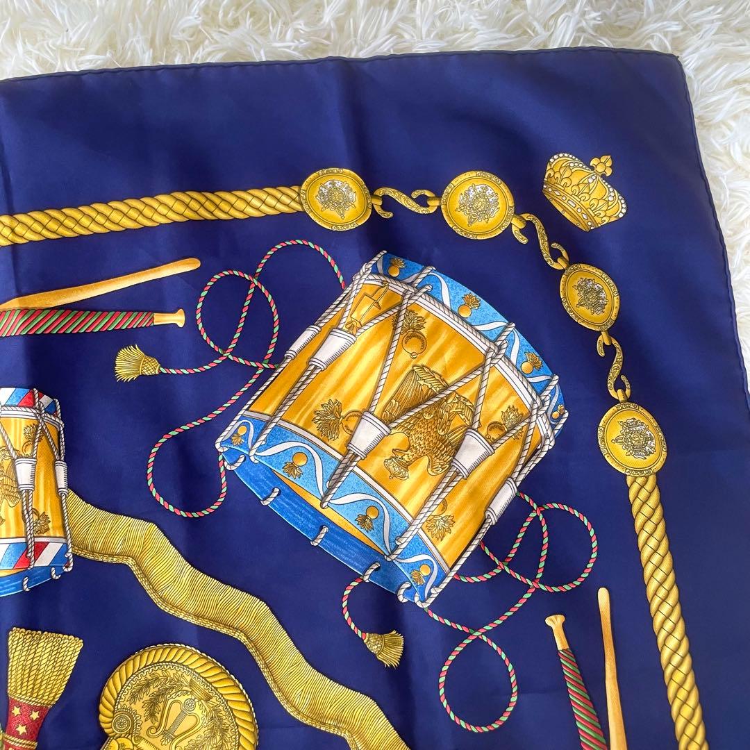 美品 エルメス HERMES カレ90 LESTAMBOURS タンブールの太鼓