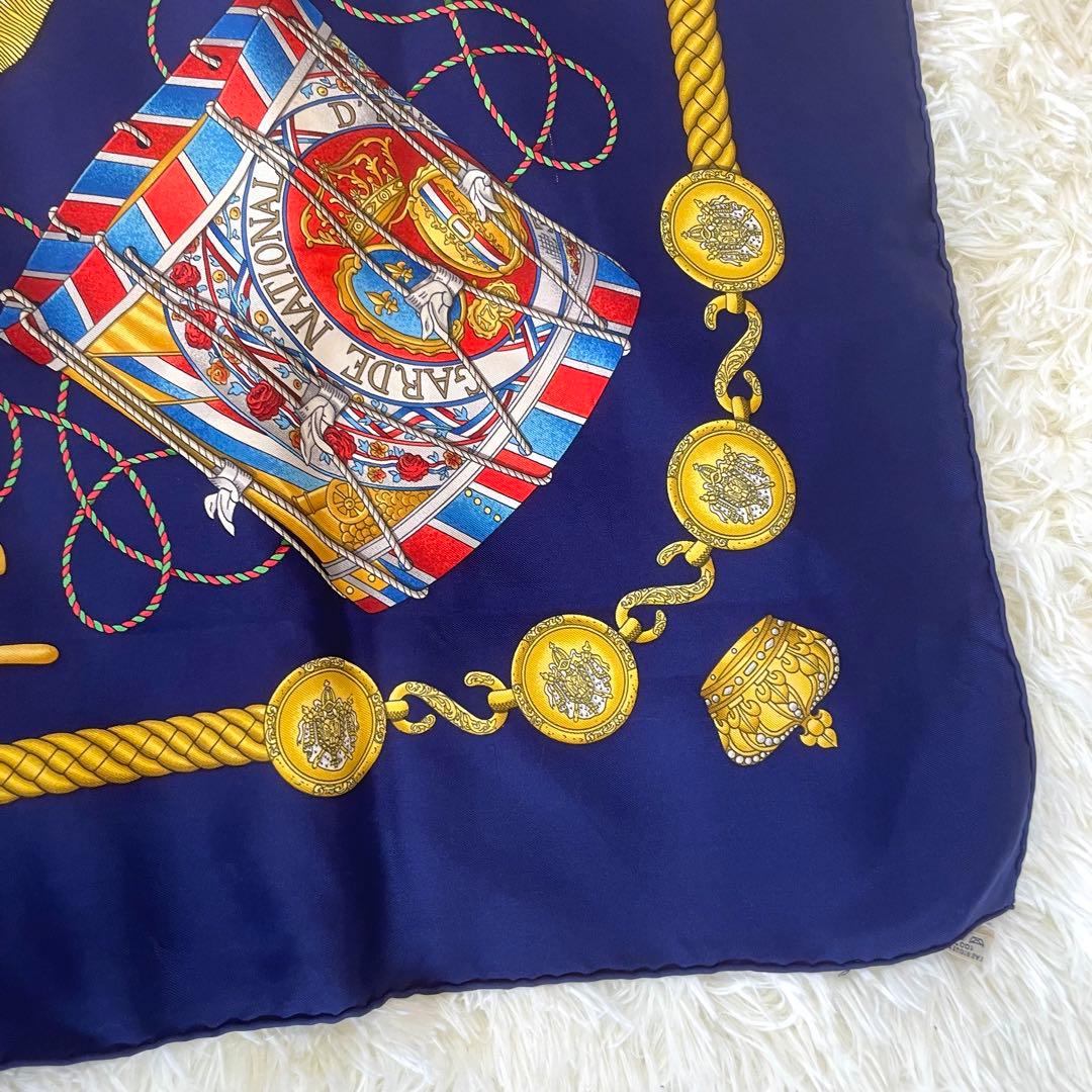 美品 エルメス HERMES カレ90 LESTAMBOURS タンブールの太鼓