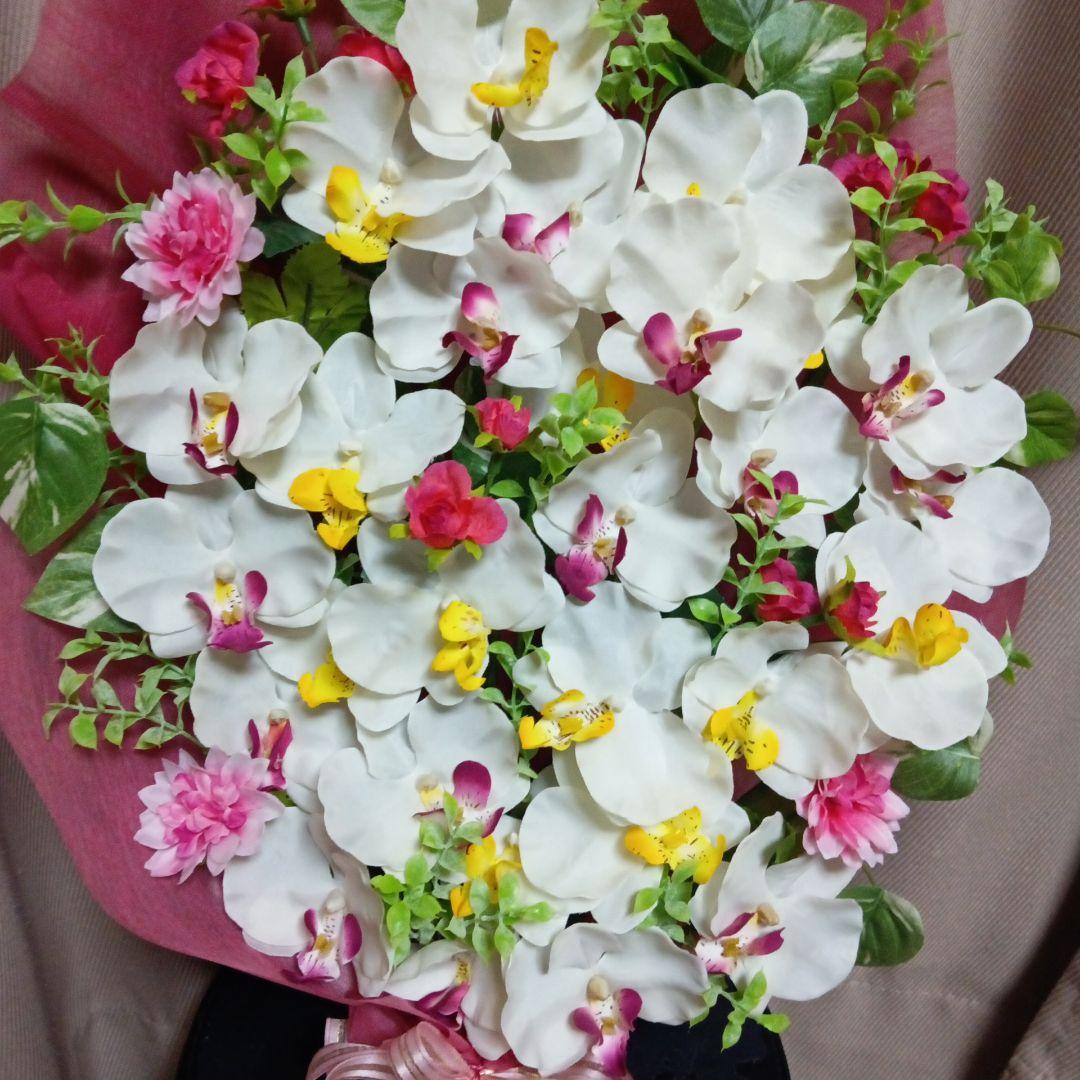 造花　胡蝶蘭アレンジ　お供え　法事　御祝　誕生日　お礼　贈り物など