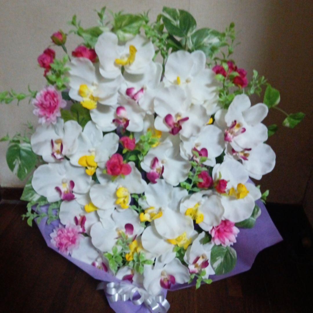 造花　胡蝶蘭アレンジ　お供え　法事　御祝　誕生日　お礼　贈り物など