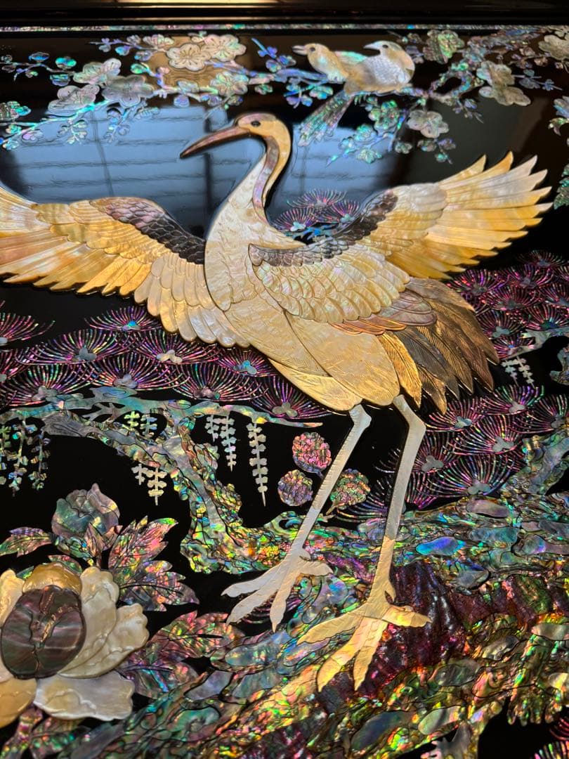 SUMO 公式アカウント03 鄭鐘基作 最高級螺鈿座敷机 松鶴紋 座卓