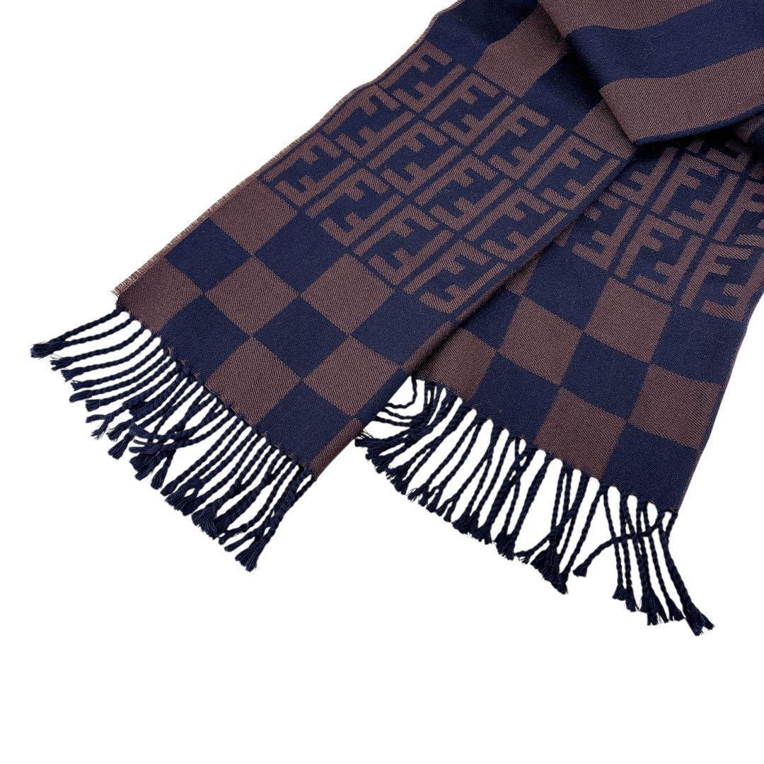 FENDI マフラー ストール ズッカ柄 ペカン ユニセックス ストライプ