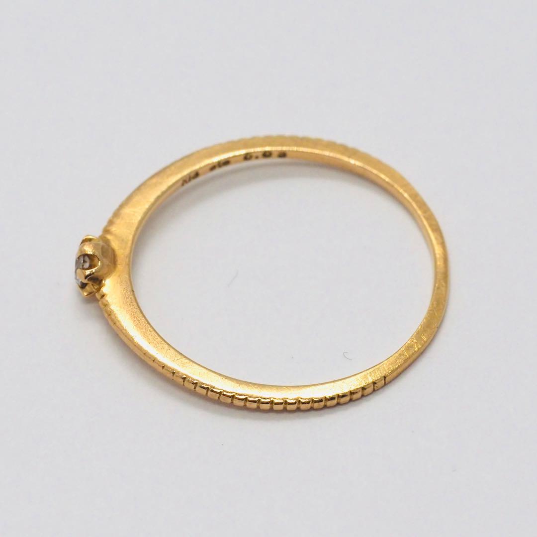 【ete】K18YG D0.03ct リング
