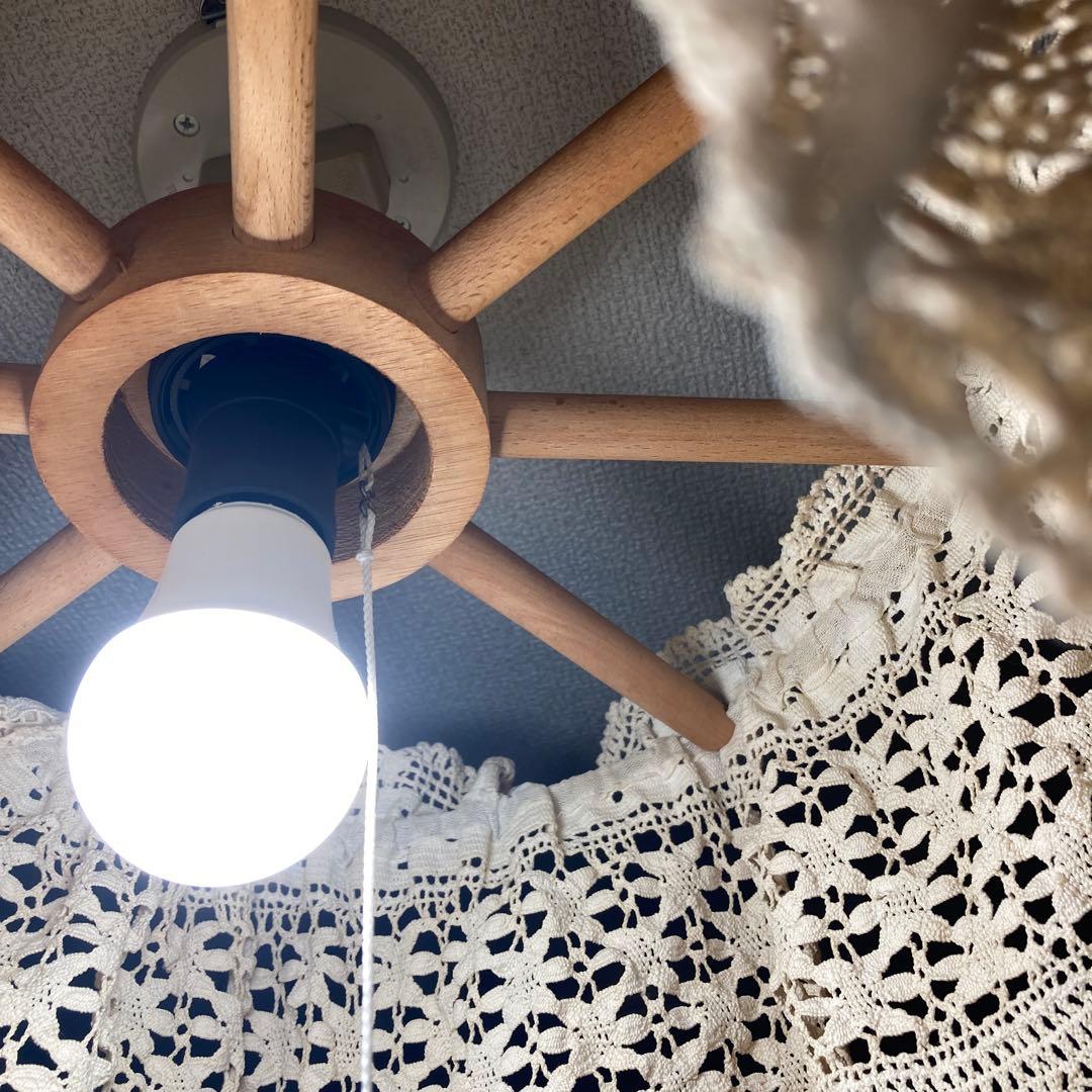 ペンダントライト レース 布　アンティーク　レトロ　カントリー