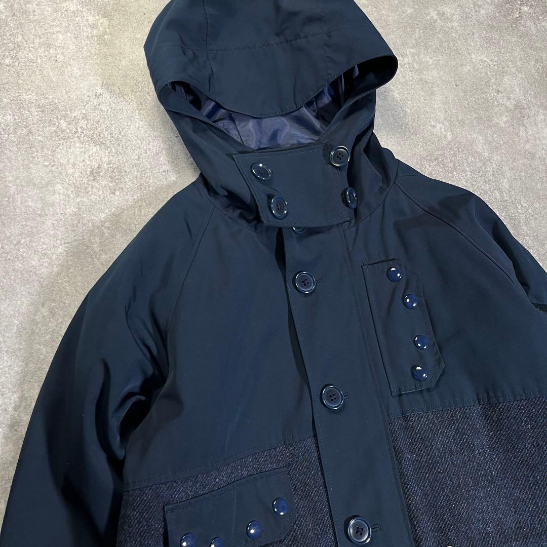 フェローズ 中綿キルティング マウンテンパーカー 38 ネイビー 素材切替