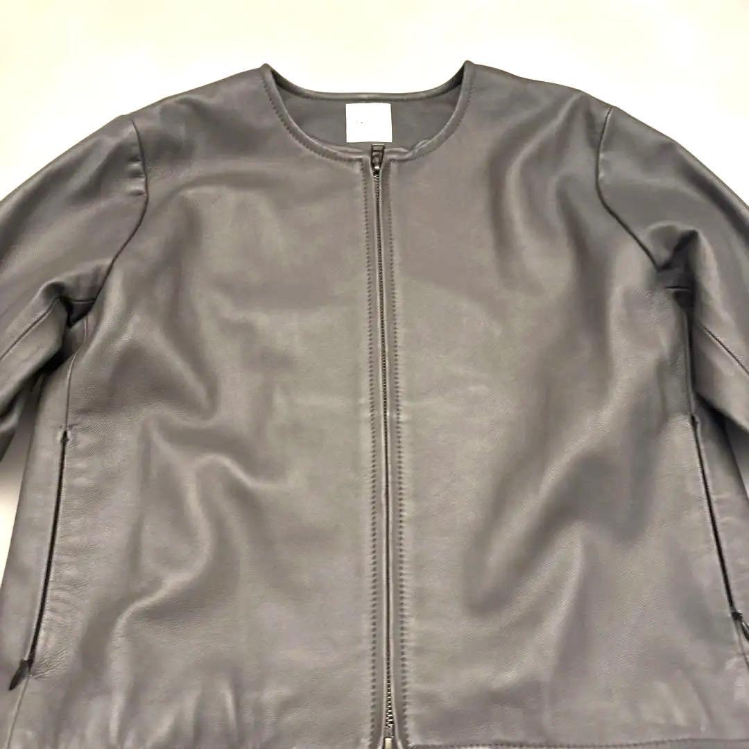 【美品✨】レリル LELILL ラム 革　ジャケット ノーカラー