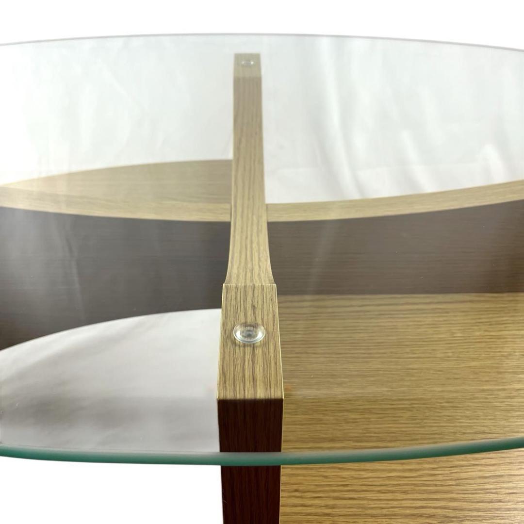 【美品✨】東谷 Azumaya オーバル ガラス センターテーブル LE-454