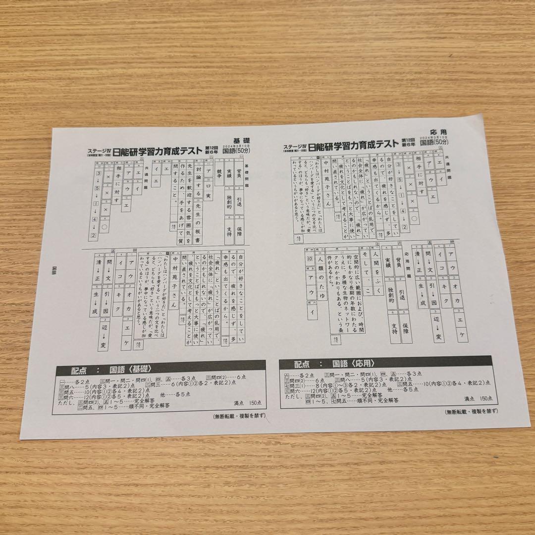 日能研 6年 学習力育成・合格力育成/実践テスト 解答解説付き 2024年度