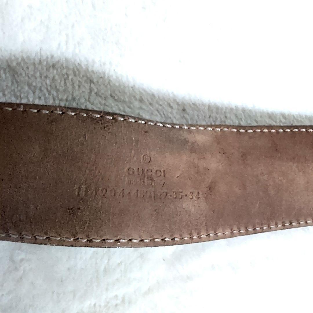 dz24 GUCCI レザーベルト 黒 GGロゴ 総柄 メンズMサイズ相当