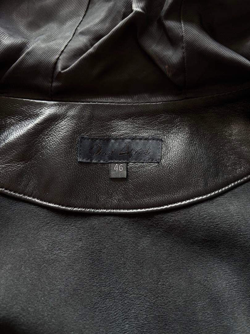OMAR AFRIDI レザー ジッパーカー 46