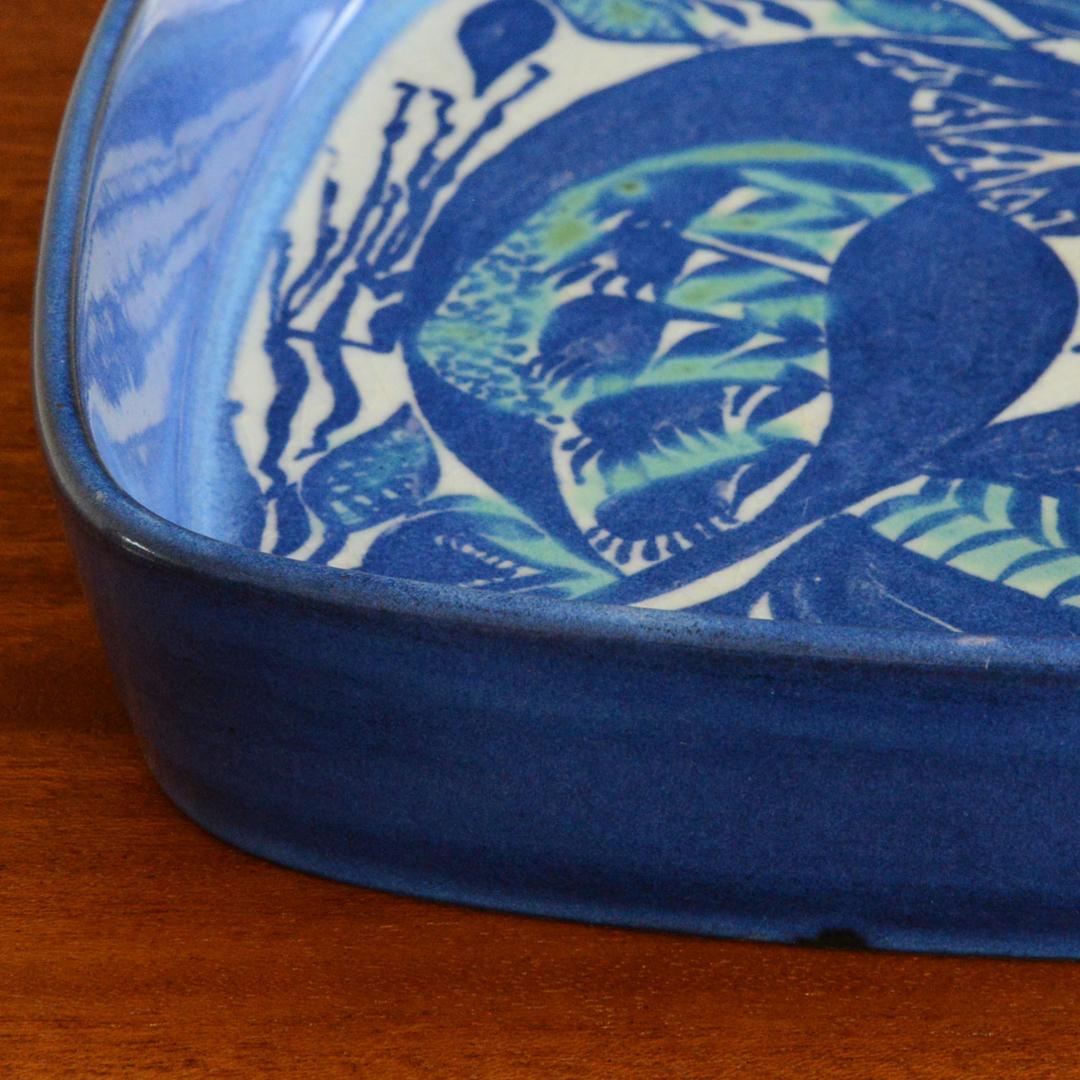 ロイヤルコペンハーゲン テネラ 鳥 スクエアプレート アルミニア ブルー北欧雑貨