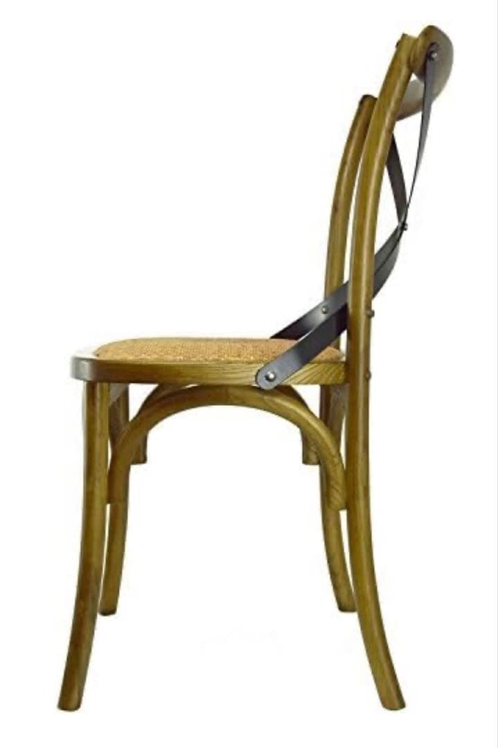 ベントウッド クロスバックチェア 木×籐 関家具 1脚