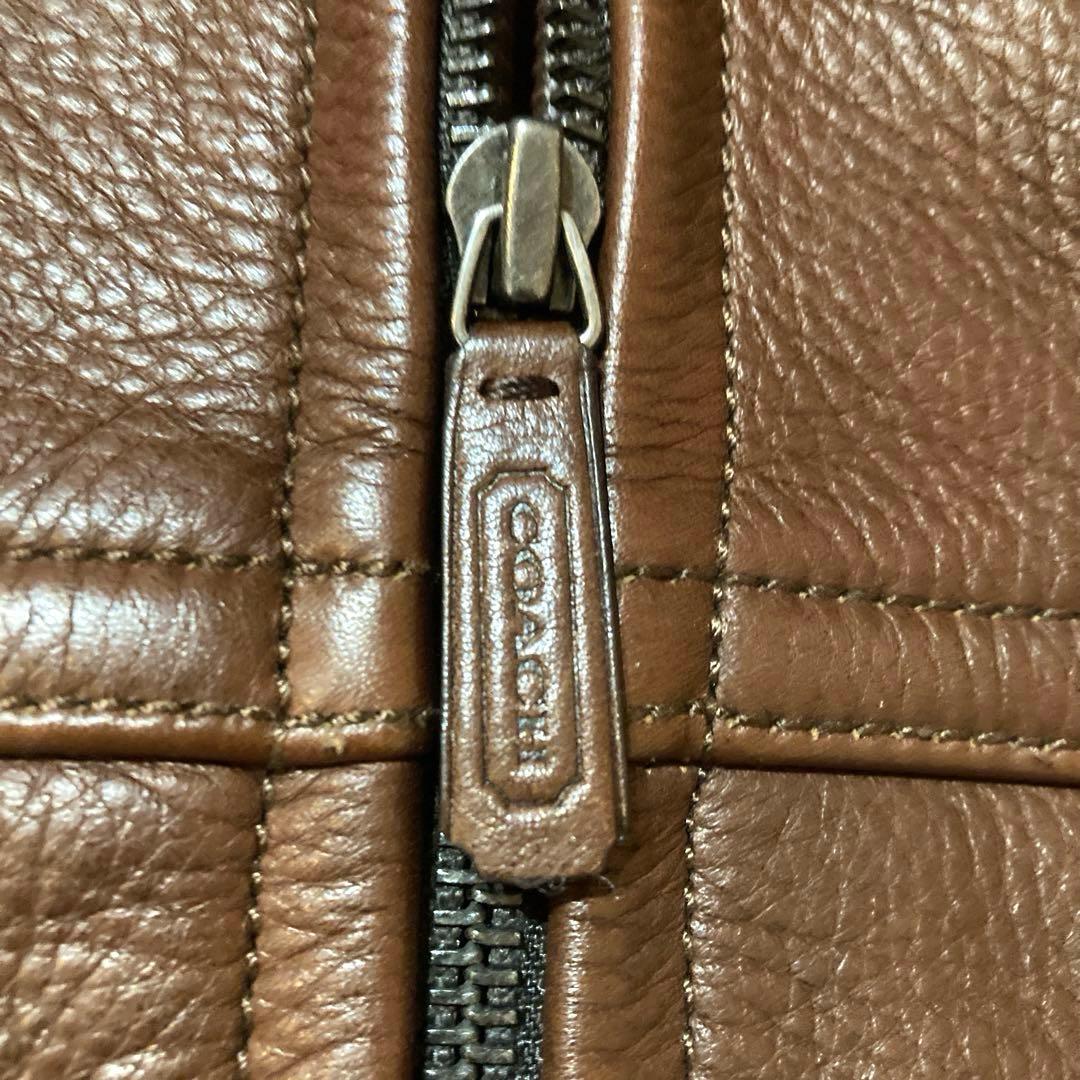 COACHレザージャケット　希少Lサイズ ブラウン／L／カウレザー（牛革）