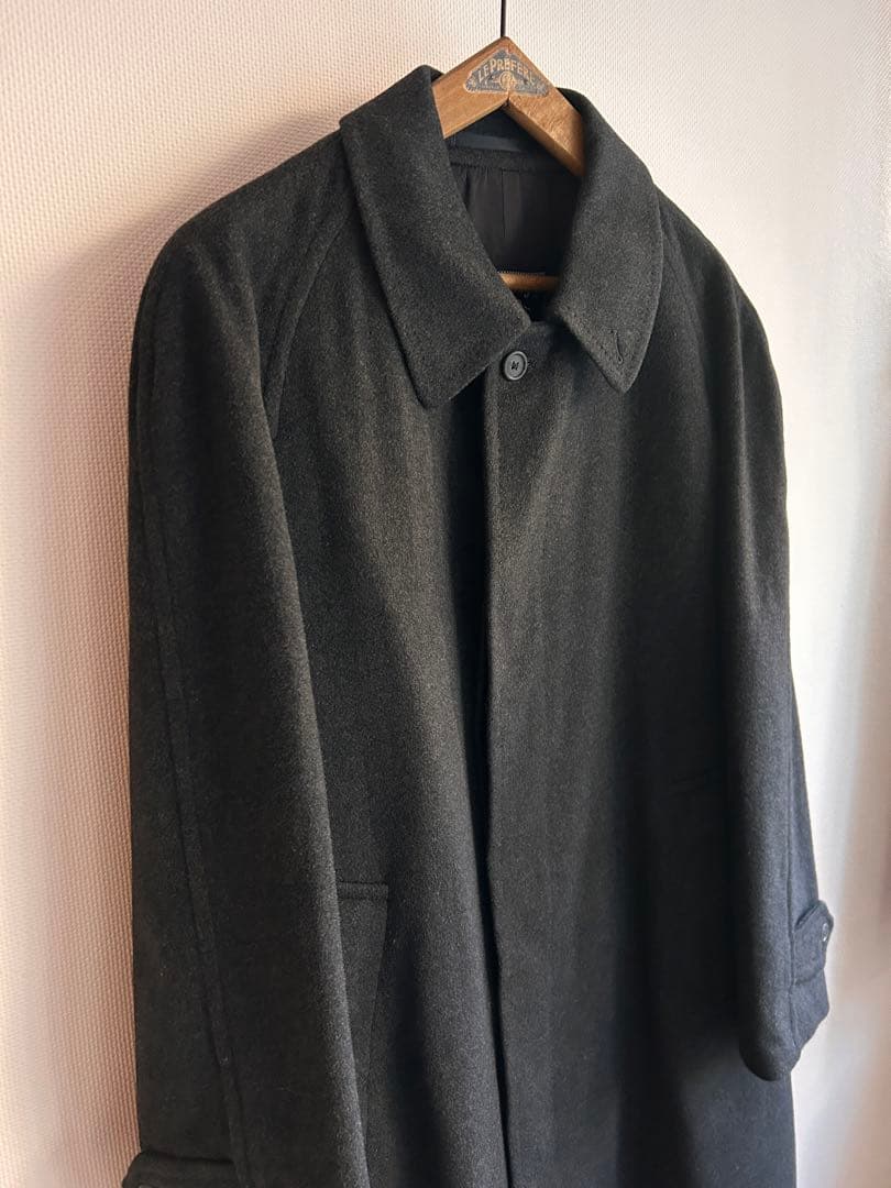 バーバリー カシミア　英国製　ステンカラーコート　ヴィンテージ