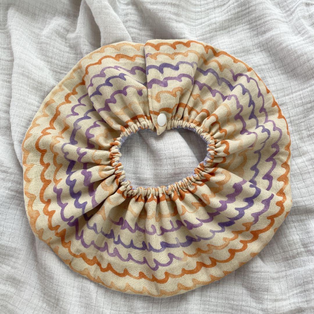 再販★なみなみ水彩×ライラック★ ハンドメイド　リバーシブル　スタイ