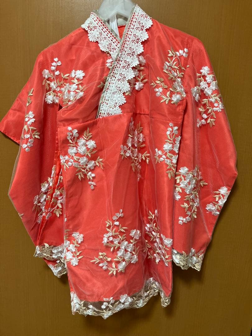 キャサリンコテージ　朱色 花柄 着物