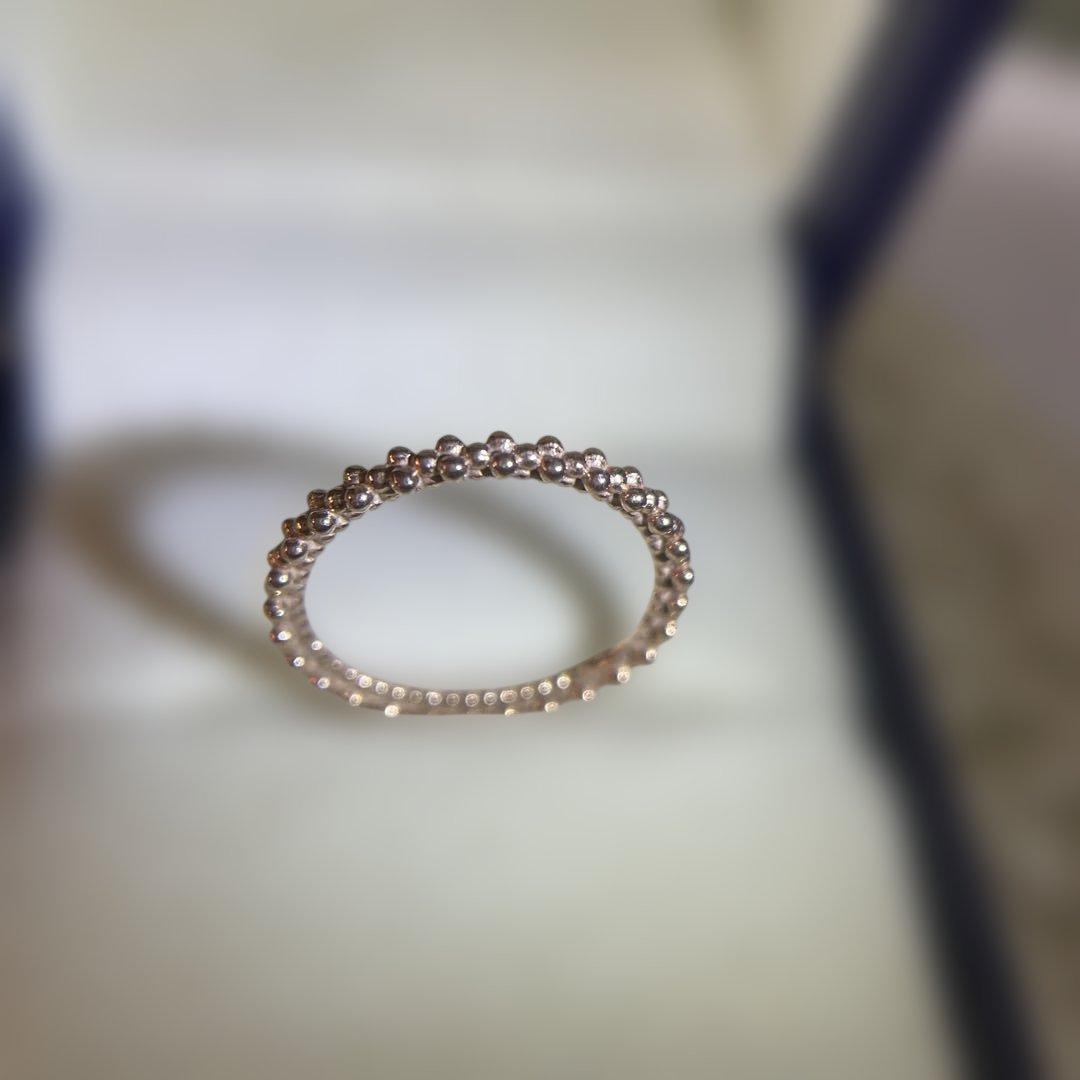 アガットピンキーリング4号ビーズデザインリング
