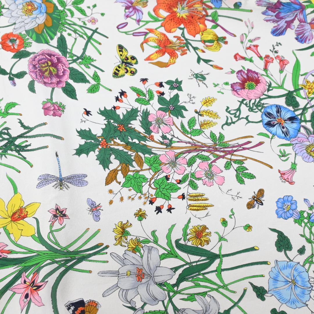 47613★GUCCI グッチ スカーフ 花柄　フローラ柄 ストール　ショール