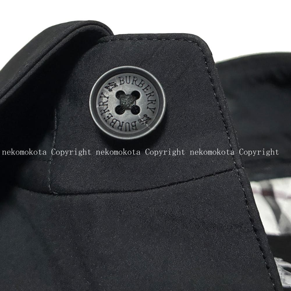 バーバリーブラックレーベル 中綿 ライナー付き ステンカラー コート L 黒