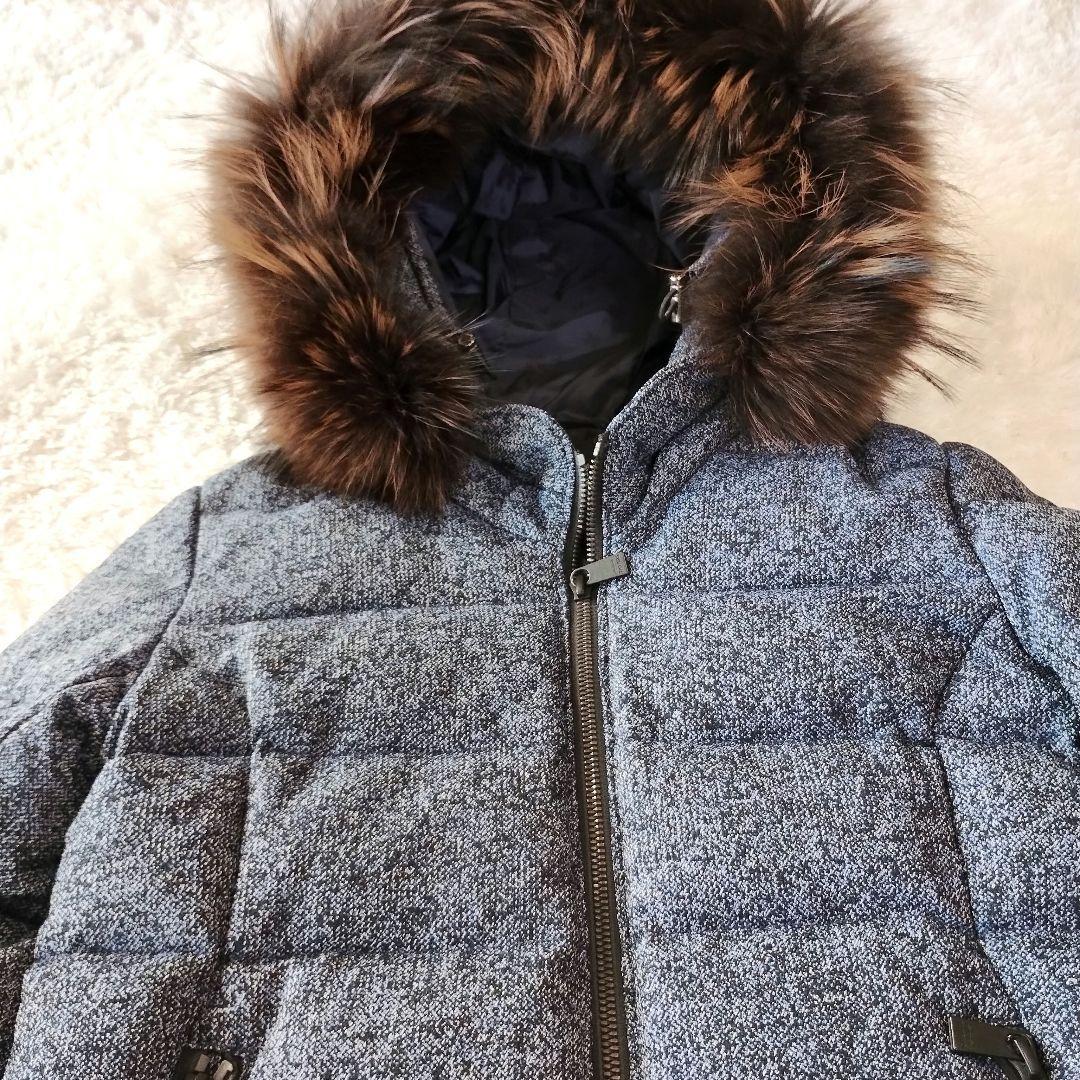 TATRAS CERTOSA ダウン ネイビー 高級 Rライン ファー ツイード