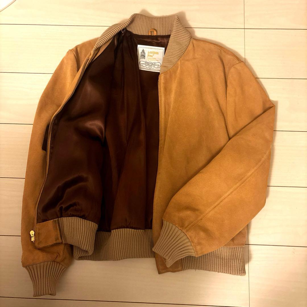 Londonfog レザージャケット 短丈 ベージュ スウェード USA製