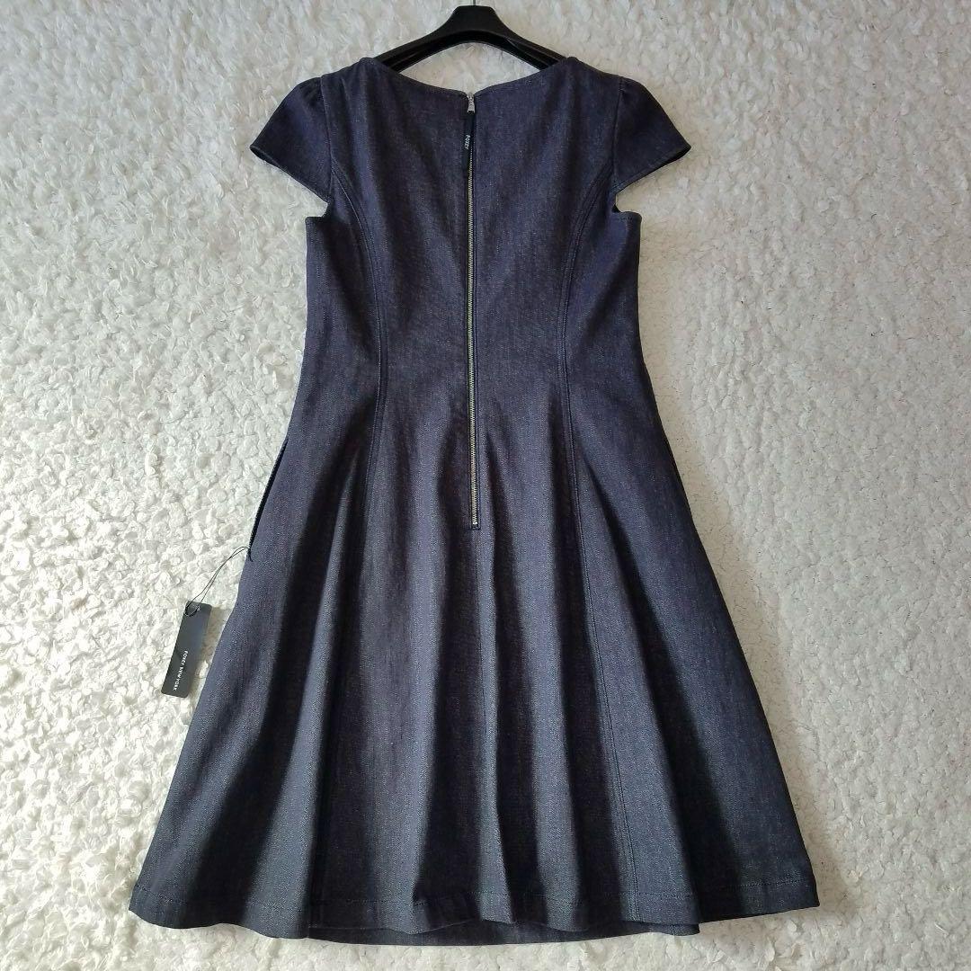 新品タグ付✨フォクシー 定価7万 デニムワンピース フレア 半袖 大きいサイズ