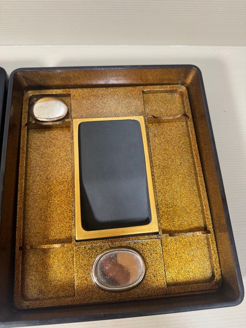 2197   漆器 高級 日本製　沈金日の出鶴　文箱 書類入れ 書類ケース