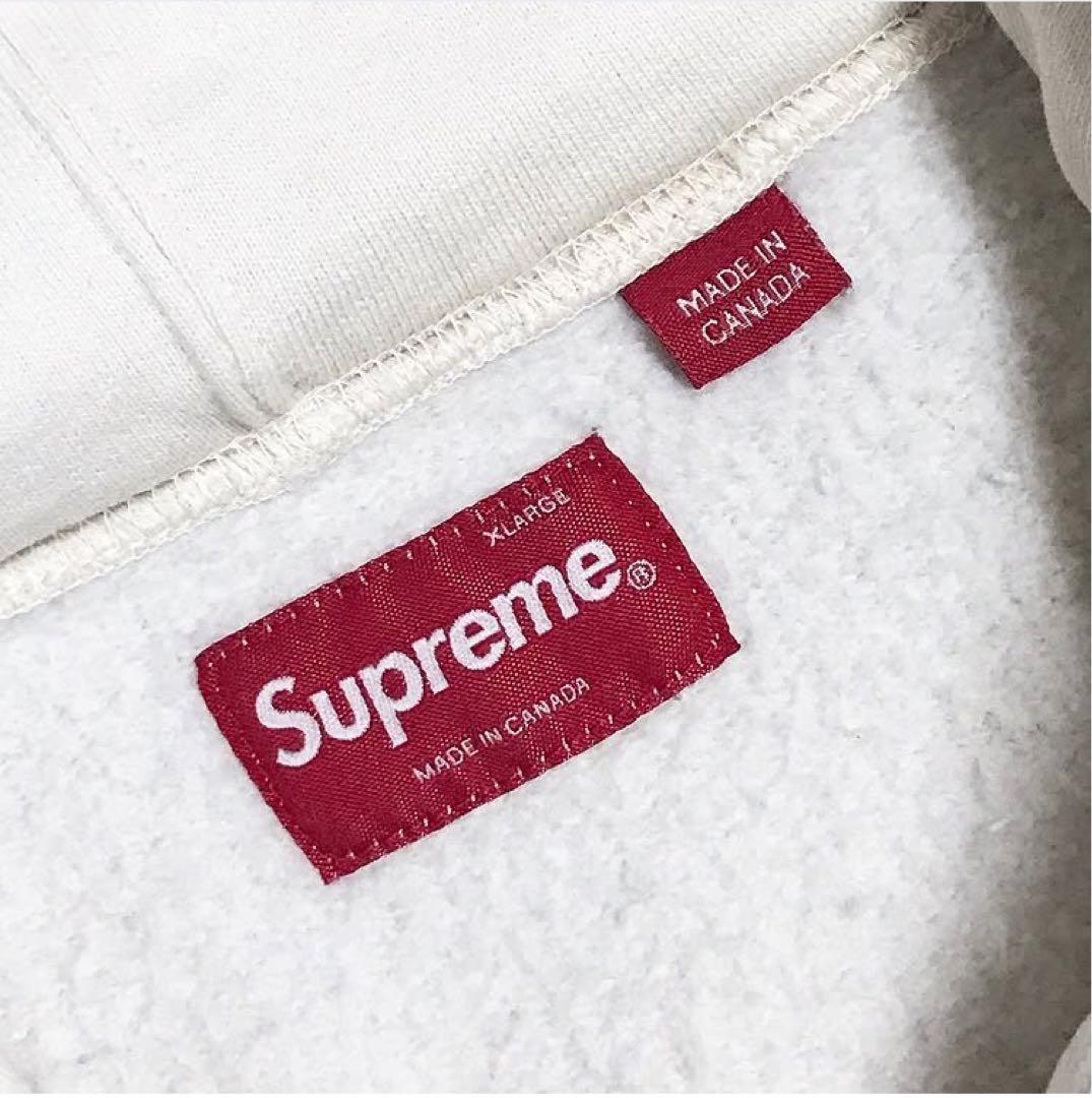 SUPREME シュプリーム パーカー 刺繍ロゴ グレー XL 0731